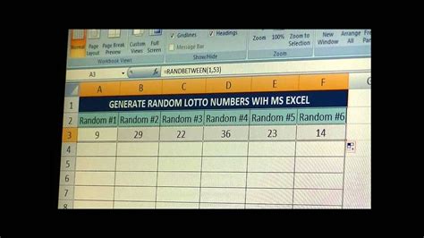 How To Make a Lottery Number Generator in Microsoft Excel.